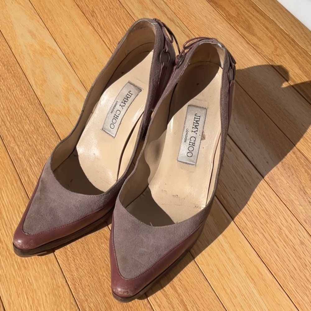 Jimmy Choo Mauve and Brown Stiletto Heels Size 7